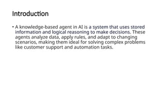 knowledge based agents artificial intellligence | PPTX