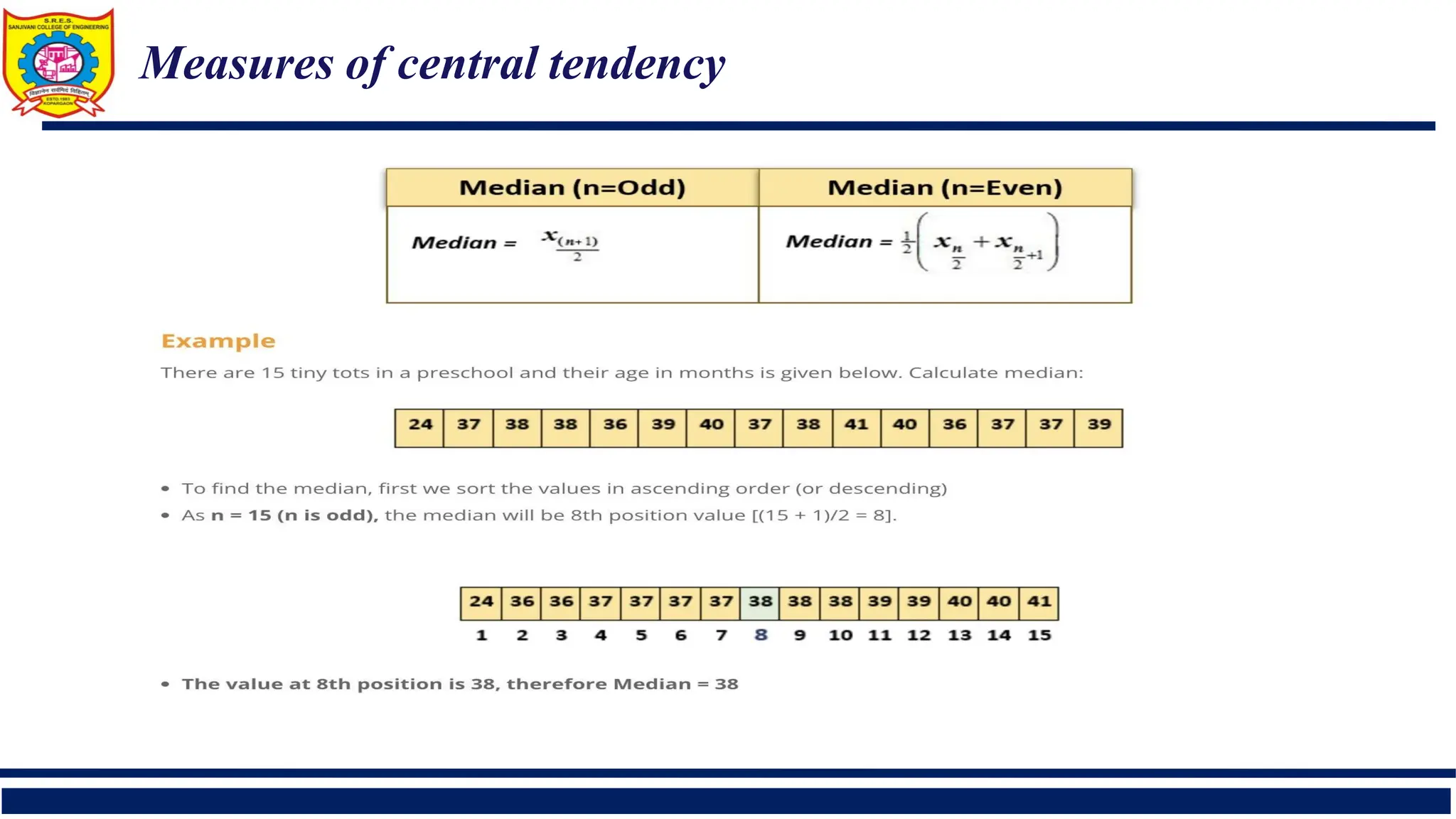 Measures of central tendency
 