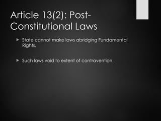 Unit 3: The Concept of 'State' & Fundamental Rights: Article 12 and 13 ...