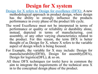 Dfx System product design and development PL/CM ppt | PPTX