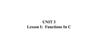 UNIT_3-Arrays and Functions Pointers, Structures and Unions | PPTX
