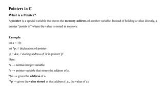 UNIT_3-Arrays and Functions Pointers, Structures and Unions | PPTX