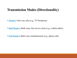 Simple Mode Direction Example Unit 3: The Physical Layer-Signals, Transmission Modes | PPTX