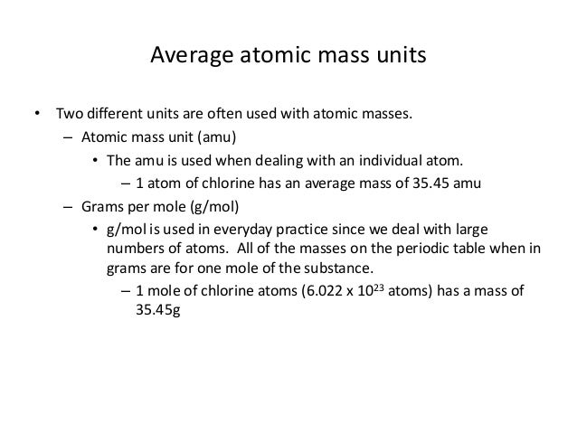 atomic mass unit conversion