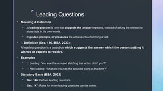 Comprehensive Guide to Examination of Witnesses under BSA 2023 | PPTX