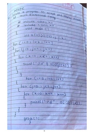 unit3-c Array and structure in c with example | PDF