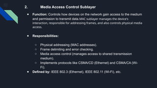 Unit 3 - Computer networks MAC Layer Logical Link | PPTX