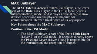 Unit 3 - Computer networks MAC Layer Logical Link | PPTX