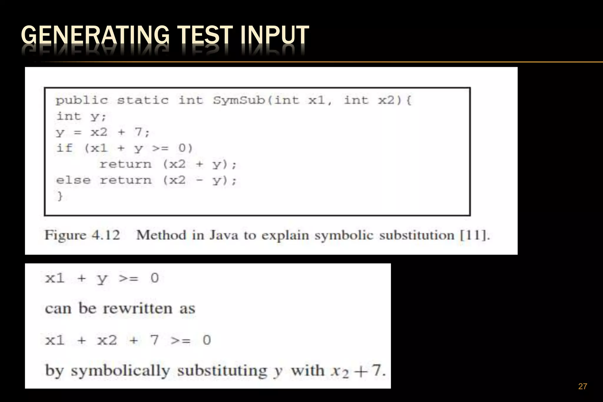 GENERATING TEST INPUT
27
 