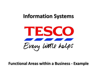 Information Systems




Functional Areas within a Business - Example
 