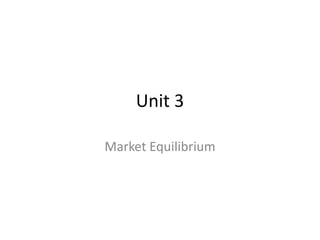 Unit 3

Market Equilibrium
 