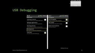 USB Debugging
Source: http://theheatweb.com 65
Android
Forensi
cs
 