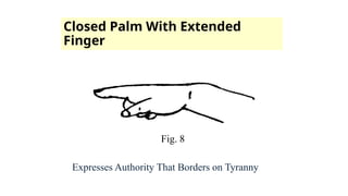 Closed Palm With Extended
Finger
Expresses Authority That Borders on Tyranny
Fig. 8
 