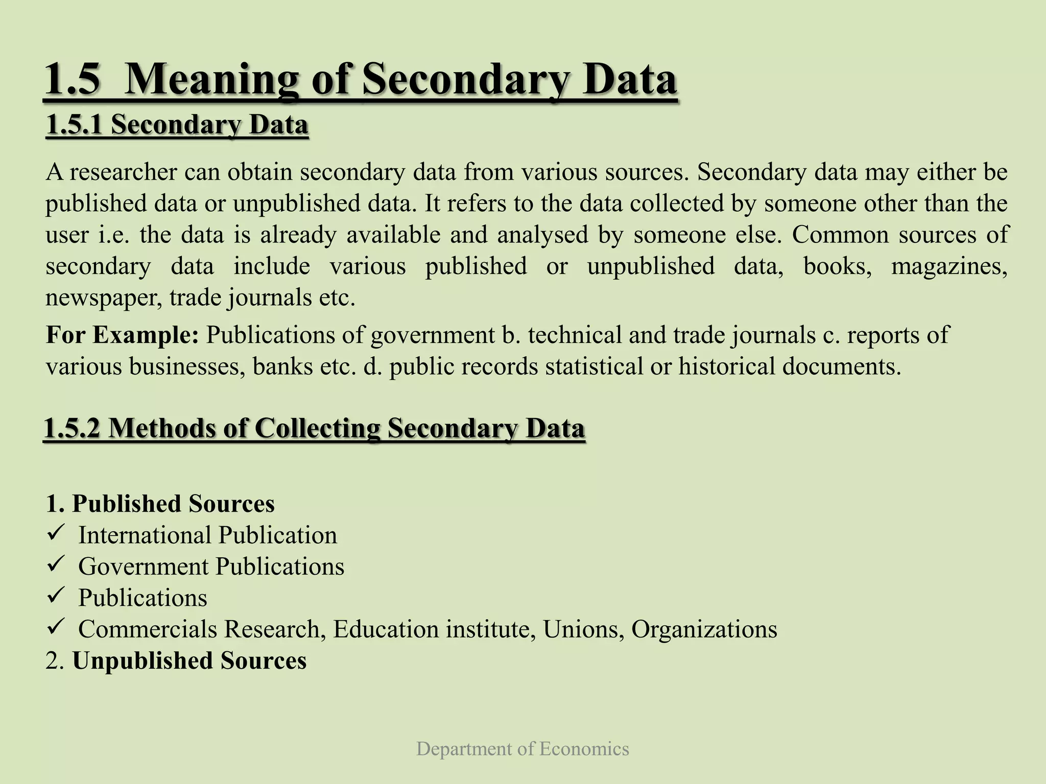 Primary and Secondary Data | PPTX | Business | Business and Finance