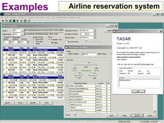 Examples Airline reservation system
 