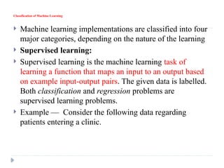 Machine learning notes for arts and engg | PPTX