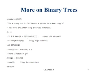 More on Binary Trees
CHAPTER 5 41
 