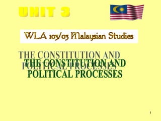 UNIT 3 THE CONSTITUTION AND POLITICAL PROCESSES 