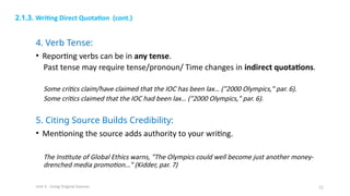 Mastering the Use of Original Sources in Academic Writing: Quoting ...