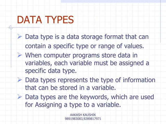 c++ programming Unit 3 variables,data types | PPT