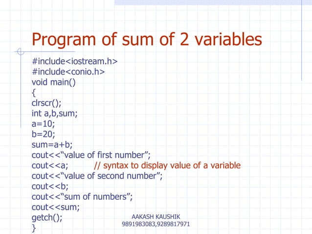 c++ programming Unit 3 variables,data types | PPT
