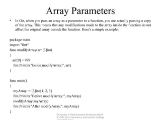 Arrays and Slices in Go Programming | PPTX