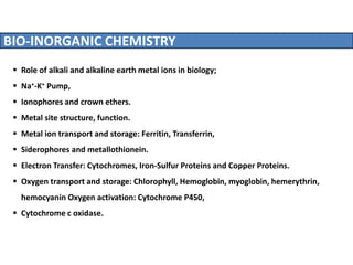 Bioinorganic Chemistry - Metal Ion Transport, Oxygen Transport | PDF