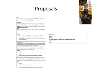 Proposals
 