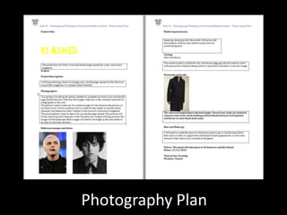 Photography Plan
 