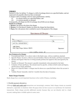 Cheque Issuance Note Comprehensive Overview of The Negotiable Instruments Act, 1881 and ...