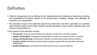 unit 3a.pptx material management. Chapter of operational management | PPTX