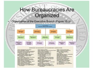How Bureaucracies Are Organized Organization of the Executive Branch (Figure 15.3) 