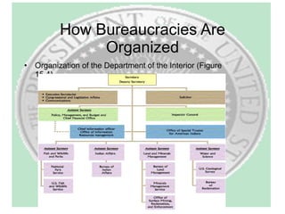 How Bureaucracies Are Organized Organization of the Department of the Interior (Figure 15.4) 