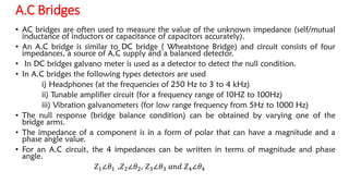 unit 3 AC Bridges and Transducers.pdf em &i | PDF
