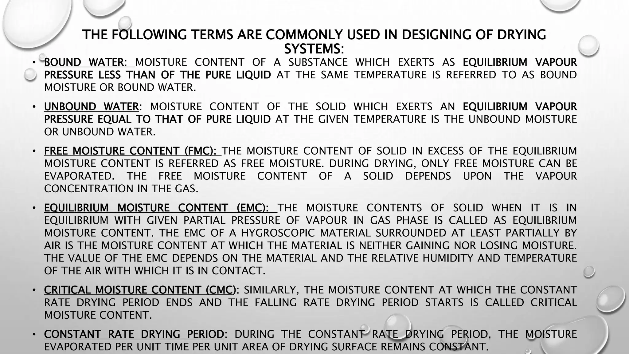 Objectives, applications & mechanism of drying process | PPTX