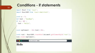 Conditions - if statements
18
 