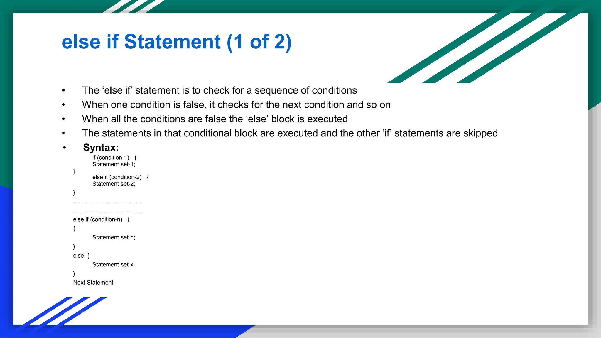 Unit_3A_If_Else_Switch and a if else statment example | PPT
