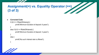 Unit_3A_If_Else_Switch and a if else statment example | PPT