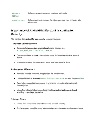 Unit 3 Android Manifest File.pdf Android Manifest File | PDF