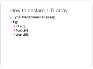 arrays in c | PPTX