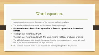 Word Equation Examples unit 3 chapter1 chemical equation grade8.pptx