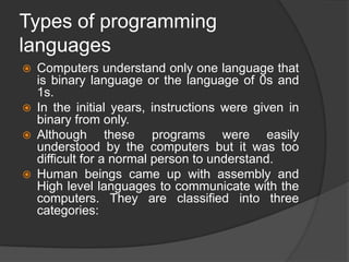 FIT-Unit3 chapter2- Computer Languages | PPTX