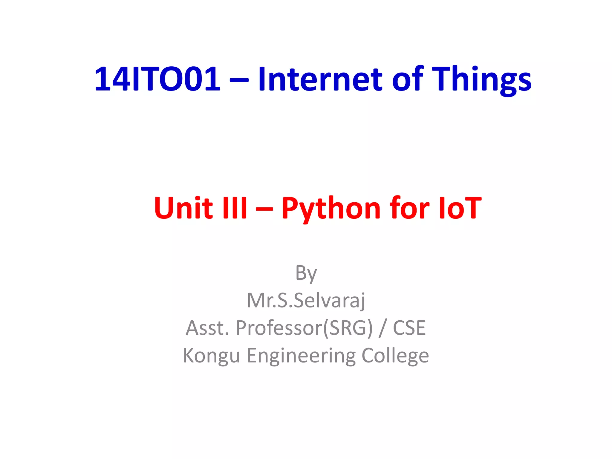 Python for IoT