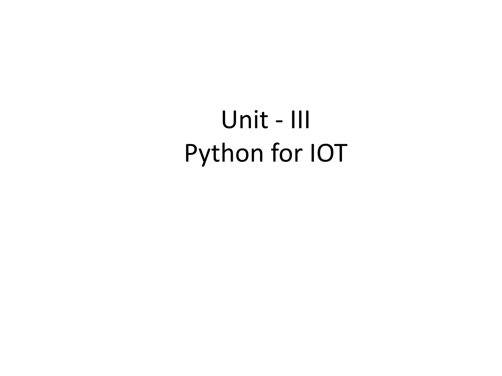 Python for IoT