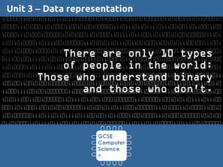 Unit 3 – Data representation
 