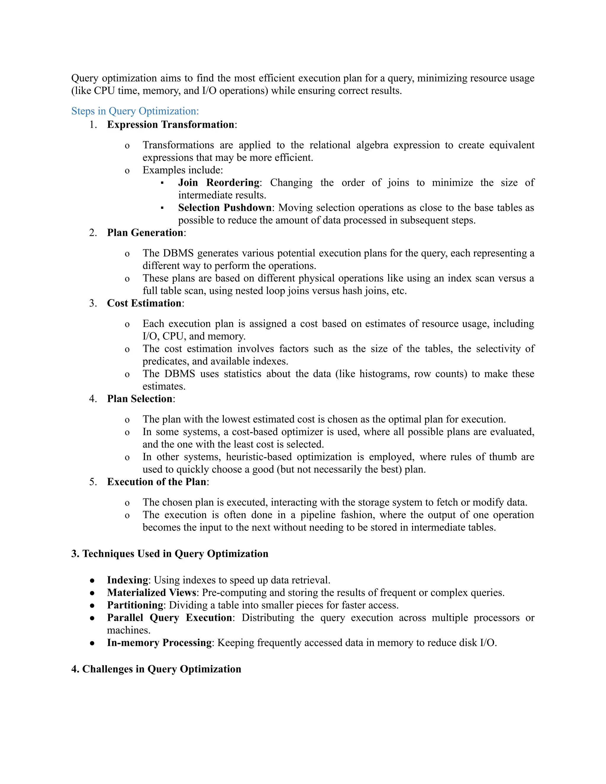 unit 3 DBMS.docx.pdf geometric transformer in query processing | PDF