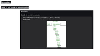 Examples:
Case 1: No error in transmission
 