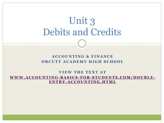 Unit 3 Debits and Credits | PDF