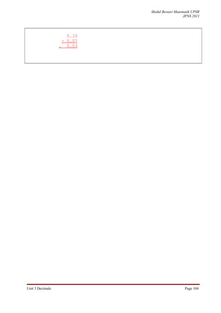 Unit 3 decimals