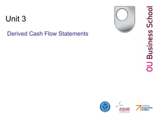 Unit 3
Derived Cash Flow Statements
 